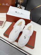 LP Summer Charm Walk Loafer Light Grey Suede Lamb Fur