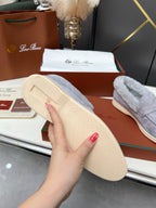 LP Summer Charm Walk Loafer Grey Suede Lamb Fur