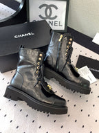 CC Short Boots In Black Logo Print Lambskin  938057