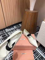 Miu Mary Jane White Lambskin