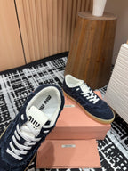 Denim Miu Sneakers In Black Fabric