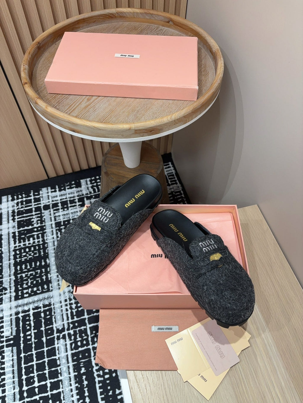 Miu slippers Black 0rigin@l Wool