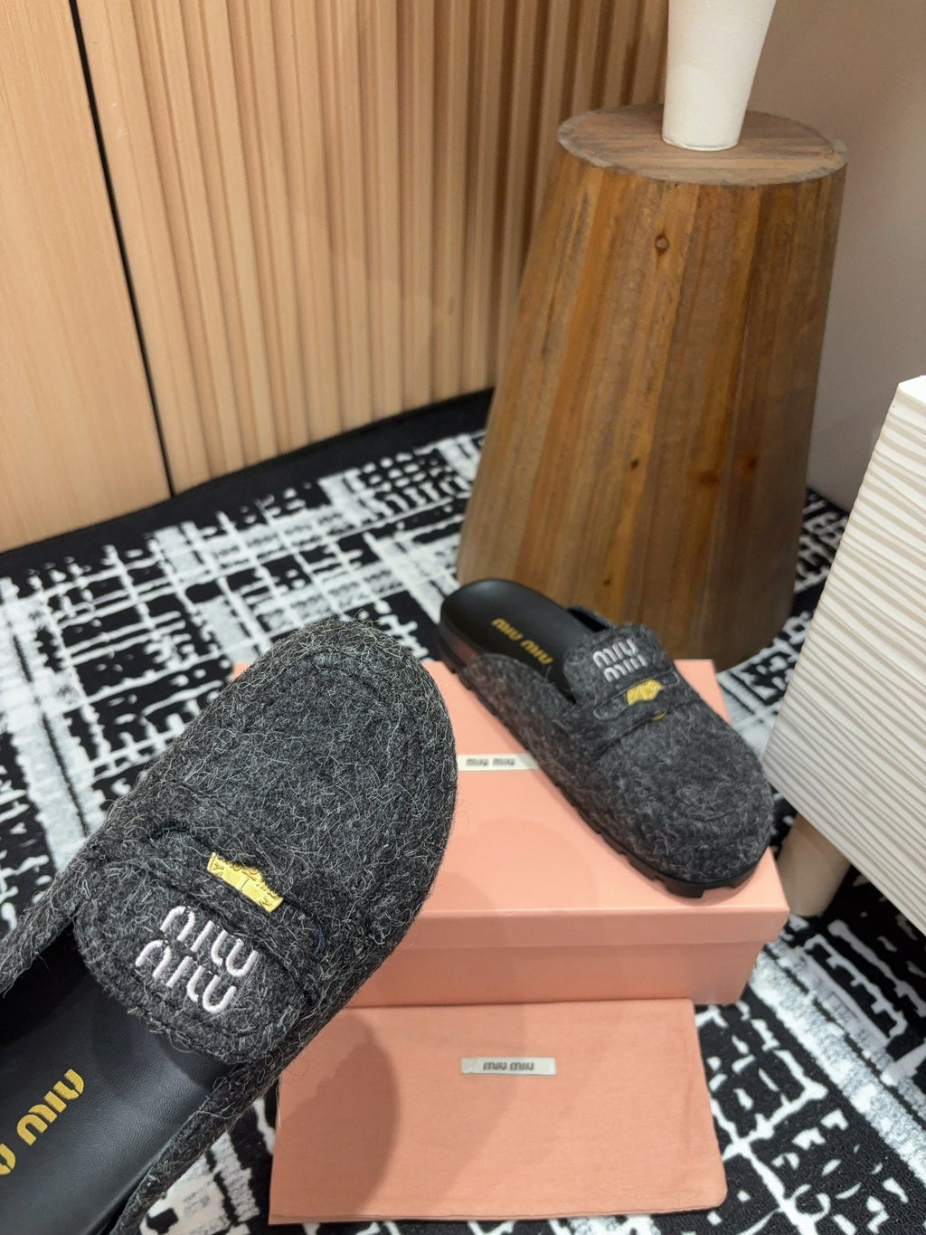 Miu Mules Black 0rigin@l Wool