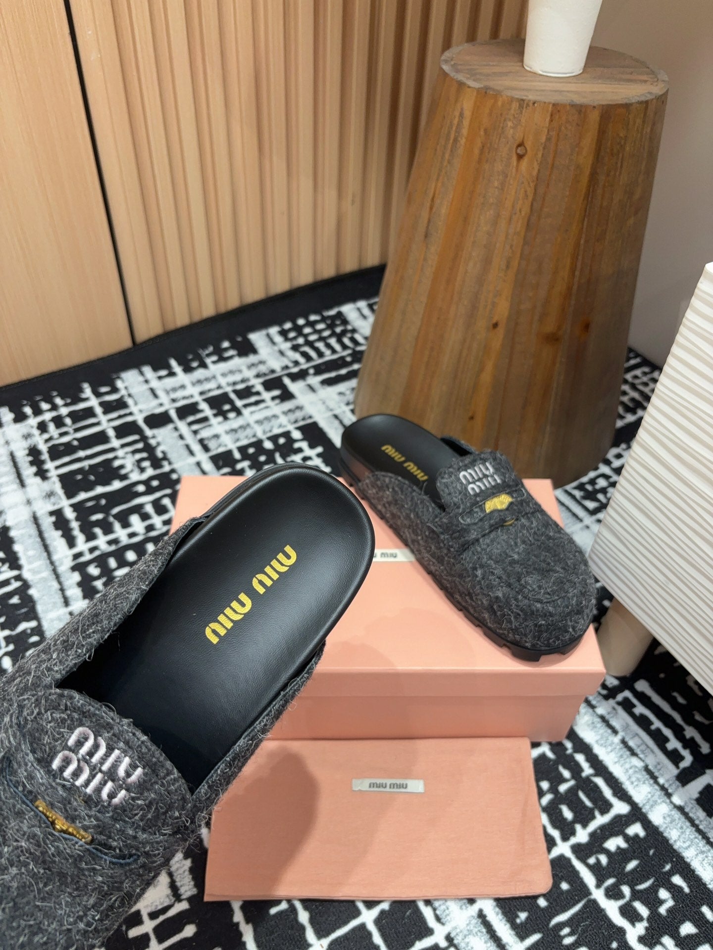 Miu Mules Black 0rigin@l Wool