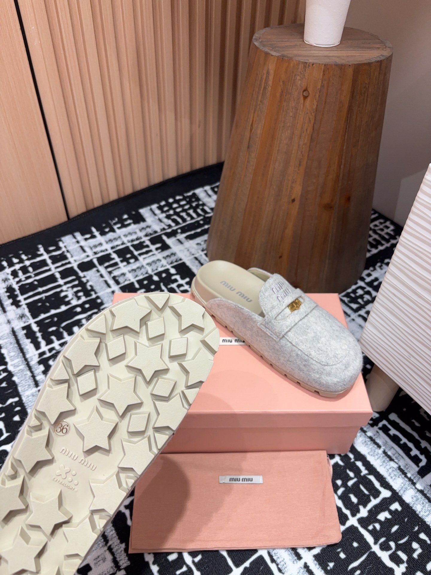 Miu Mule Grey 0rigin@l Wool