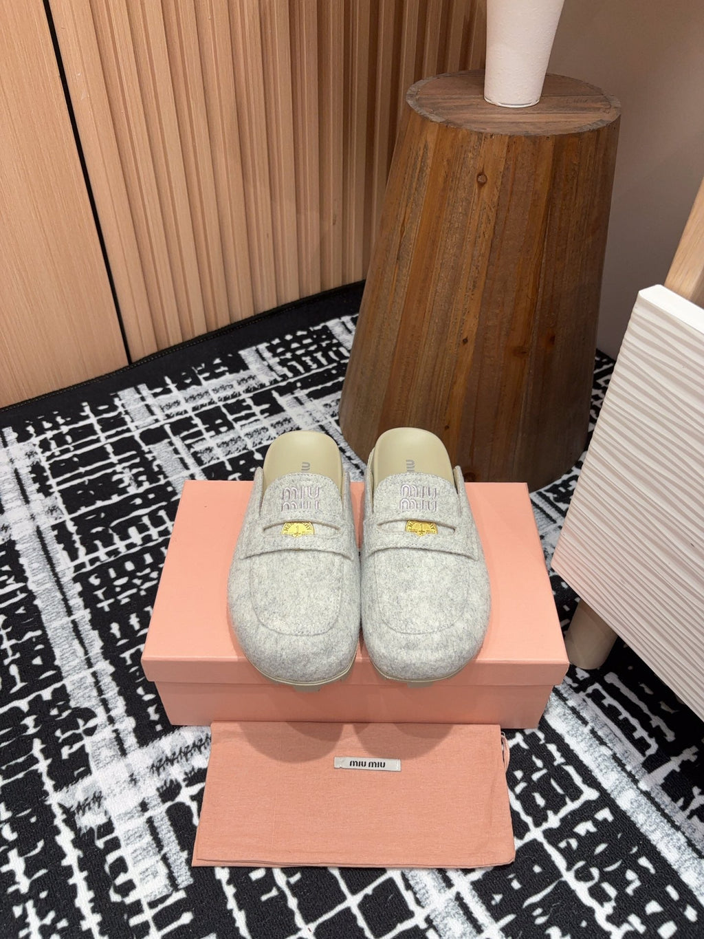 Miu Mule Grey 0rigin@l Wool