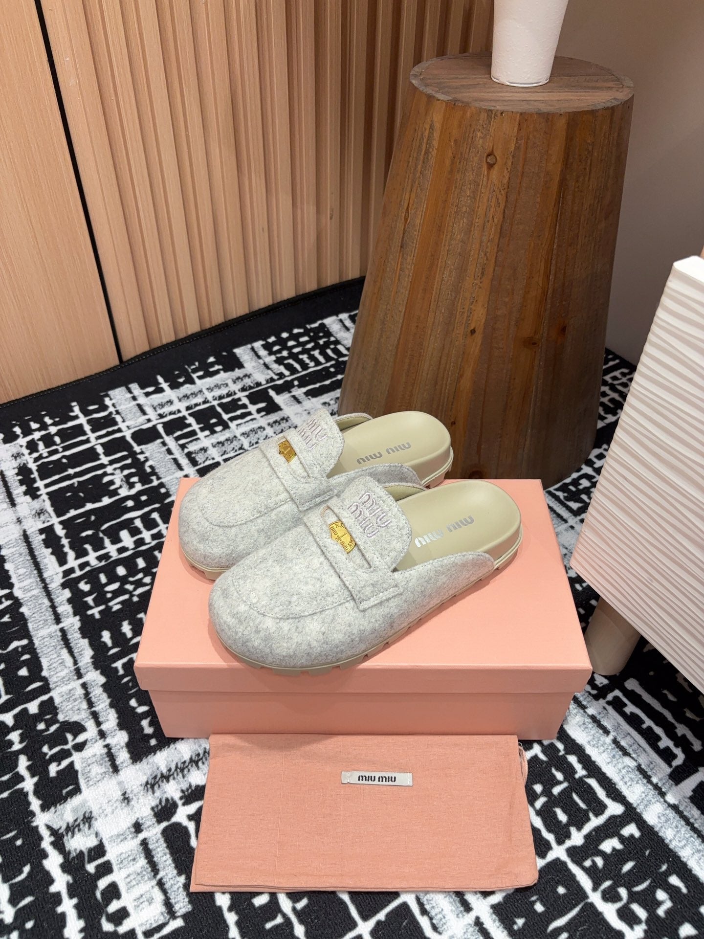 Miu Mule Grey 0rigin@l Wool