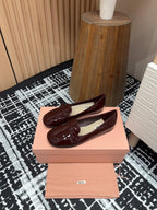 Miu Loafers Dark Red Cowhide