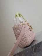 Lady Bag 17cm Pink Pale Green Lambksin