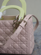 Lady Bag 20cm Pink Pale Green Lambskin