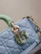 Lady D-Joy Bag 22 Celeste Blue Pale Green Lambskin
