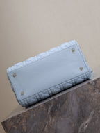 Lady Bag 20cm Celeste Blue Pale Green Lambskin