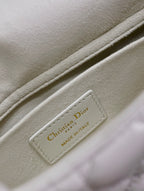 Lady D-Joy Bag 22 White Black Lambskin