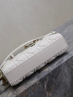 Lady D-Joy Bag 22 White Black Lambskin