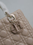 Lady Bag 20cm Beige White Lambskin