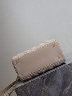 Lady Bag 20cm Beige White Lambskin