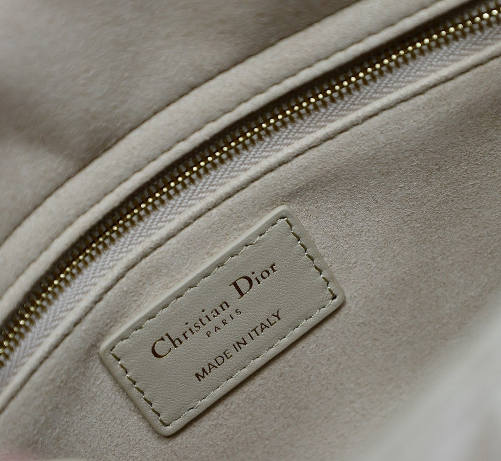 Lady Bag 20cm Beige White Lambskin