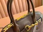 Briarwood Aventure Nappa Leather Top-handle Bag 33cm Chocolate 231061