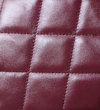 24B Cluth With Chain Burgundy Lambskin Gold Hardware