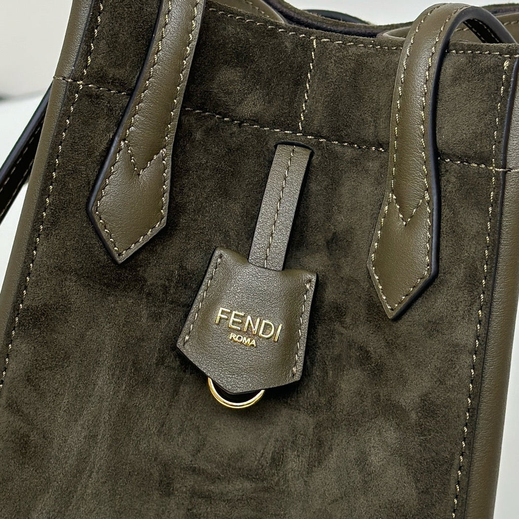 ORIGAMI MINI 19 IN ARMY GREEN LAMBSKIN AND SUEDE