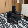 CC Ankle Boots 50mm Black Wool And Cowhide