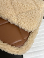 Flap Bag Small 23cm Beige Brown Sherling Lambskin Gold Hardware