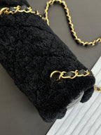Flap Bag Mini 18cm Black Sherling Lambskin Gold Hardware
