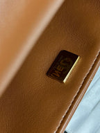 Flap Bag Mini 18cm Beige Brown Sherling Lambskin Gold Hardware