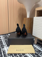 Alaia Pump Coeur 85mm In BLack Suede 933077