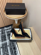Alaia Pump Coeur 85mm In BLack Suede 933077