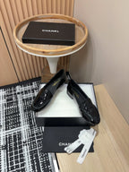 CC Moccasins Glossy Black Lambskin