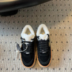 Prada 25s Mid-Top Sneaker Black Suede And Wool 538435