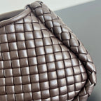 BV Small Cobble Top Handle 23cm Chocolate Lambskin