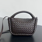 BV Small Cobble Top Handle 23cm Chocolate Lambskin