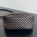 BV Small Cobble Top Handle 23cm Chocolate Lambskin