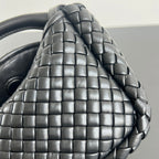 BV Small Cobble Top Handle 23cm Black Lambskin
