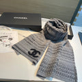 CC Scarf 180 CM In Grey Black Wool 421442