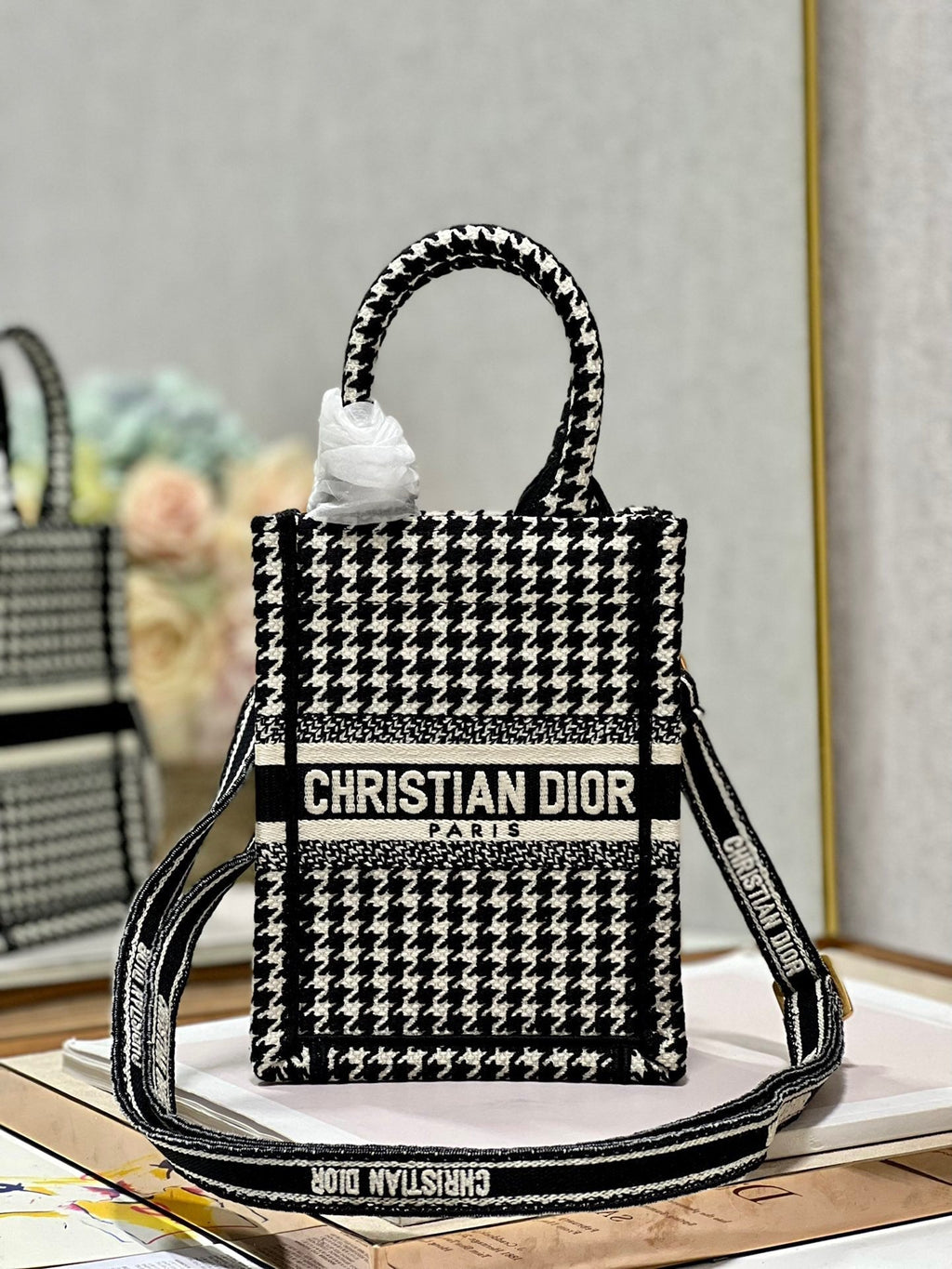 CD Mini Book Tote 13.5 cm Black Beige 336419