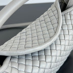 BV Small Cobble Top Handle 23cm Grey Lambskin