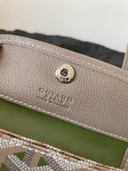 ANJOU MINI BAG 20 IN GREY MIX GREEN GOYARDINE CANVAS AND CALFSKIN