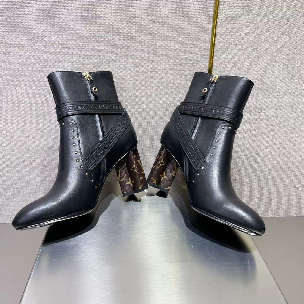 LV 25s Silhouette Ankle Boot 75mm Black Cowhide
