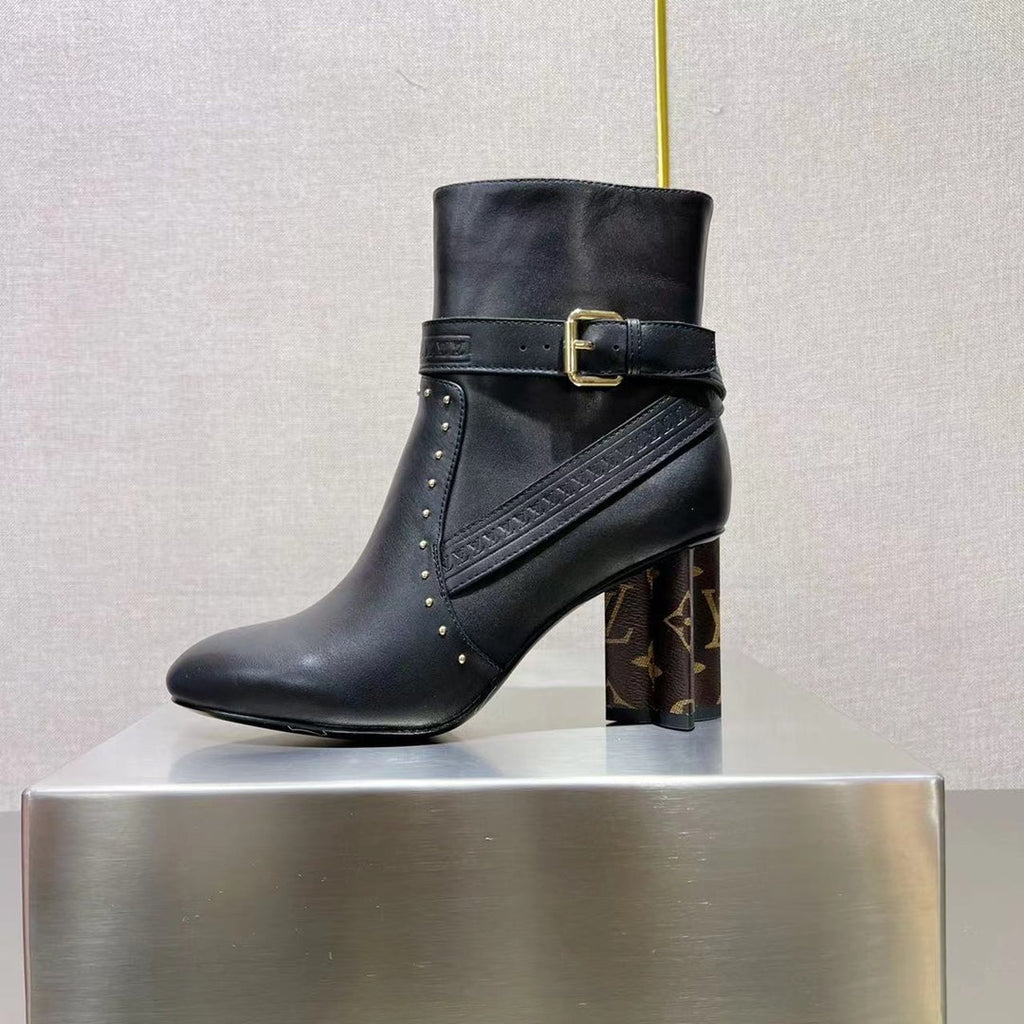 LV 25s Silhouette Ankle Boot 75mm Black Cowhide