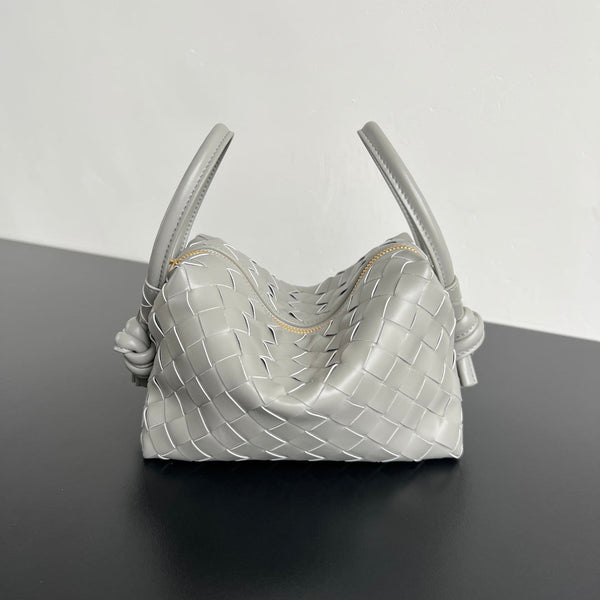 BV Loop Top Handle 19cm Grey Lambskin