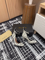 Alaia Decollete Pumps 105mm In White Black Cowhide 121913