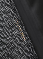 25C Flap Bag With Top Handle 18cm Black Grained Calfskin