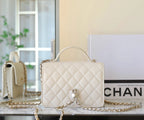 CC 25C Top Handle 18cm Cream Grained Calfskin