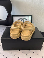 CC Sandals In Dark Beige Lambskin 146999