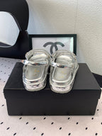 CC Sandals In Silver Lambskin 147001