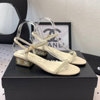 CC Sandal In White Lambskin 147089
