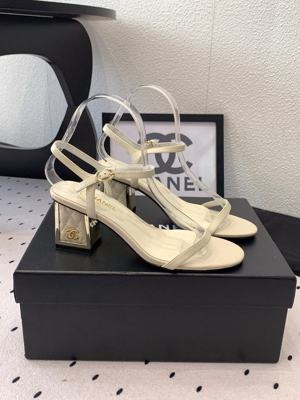 CC Sandal In White Lambskin 147093